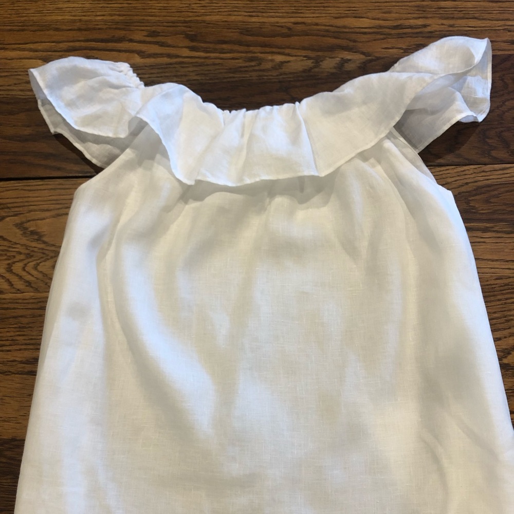 NWOT J.Crew ruffle off the shoulder linen top